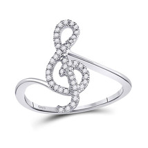 10kt White Gold Womens Round Diamond Treble Clef Music Note Fashion Ring 1/ - $311.10
