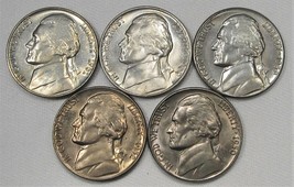 Jefferson Nickel GEM Mint State Lot of 5 Coins AE66 - £34.37 GBP