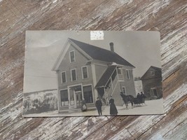 EARLY 1900s PHOTO POSTCARD Post Office Horse Sleigh NORTH STRATFORD NH - £14.67 GBP