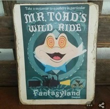 11&quot; Mr Toads Wild Ride Disney world signs pop ART Wood Vtg style Sign - £23.45 GBP