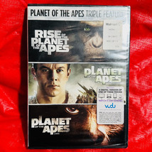 Planet of the Apes Triple Feature DVD Original 1968 Remake 2001 Rise Of - £11.07 GBP