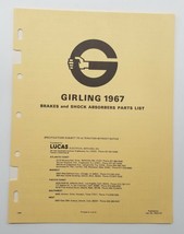 1967 Girling Brakes &amp; Shock Absorbers Parts List Book Catalog - £14.64 GBP