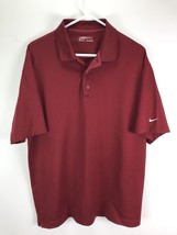 Nike Golf Men Polo Shirt XL FitDry Burgundy Red Short Sleeve Swoosh Casual - $19.79