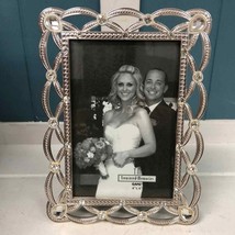 Treasured Memories by Ganz 4” x 6” silver Frame with Crystals wedding gift - £20.28 GBP