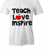 Teach Love Inspire T Shirt Tee Short-Sleeved Cotton School Learning S1WCA939 - £16.47 GBP+