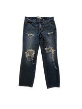 Madewell Womens Jeans Blue Denim Stretch Boy J EAN Distressed Destroyed Sz 27 - £14.33 GBP