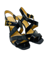 Circa Joan &amp; David DJFLYHIGH Black Leather Heel Sandals 8M - $39.37 CAD
