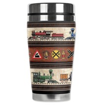 Trains &amp; Signs Travel Mug With Insulated Wetsuit Cover, 16 Oz, Black - $33.99