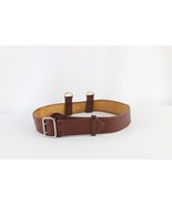 Vtg 60s 70s Mens 32 Distressed Sterling Silver Buckle Leather Tool Belt ... - $152.75 CAD