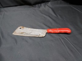 Vintage Craftsman Tools Butchers Knife Meat Cleaver 7&quot; Blade Red Handle USA - £13.23 GBP