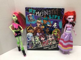Monster High Set of 3 Venus McFlytrap &amp; Operetta Dolls  &amp; Hardcover YEARBOOK - £27.25 GBP