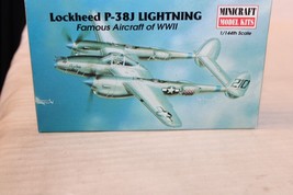 1/144 Scale Minicraft P-38J Lightning Model Kit, #14410 BN Open Box - $40.00