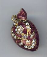 Russian Silver Faberge Egg Pendant Enamel Red Finish And Gems, More-
sho... - $558.21 MXN