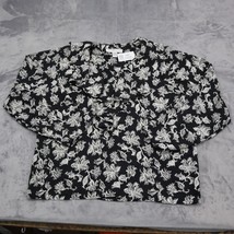 Maggie Lawrence Shirt Womens 20 Black Floral Long Sleeve Crew Neck Blouse - £17.99 GBP