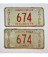 1972 &#39;73 &#39;74 &#39;75 Illinois Antique Vehicle License Plate Matching Set 674 - $36.63