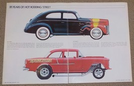 1973 - 2 Page Magazine Car Print - 1940 Ford Sedan &amp; 1955 Chevy Hot Rods A6 - $9.49