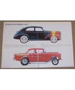 1973 - 2 Page Magazine Car Print - 1940 Ford Sedan &amp; 1955 Chevy Hot Rods A6 - $173.59 MXN