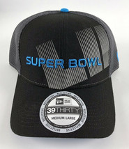 Super Bowl LII (52) Basebal Hat New Era 39Thirty Black Gray Reflective Med/Large - £15.81 GBP