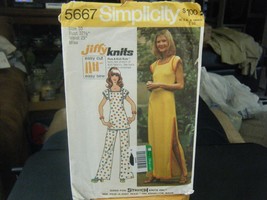 Simplicity 5667 Misses Knit Dress or Tunic & Pants Pattern - Size 10 Bust 32 1/2 - $12.23