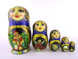 Matryoshka Nesting Dolls 4.75&quot; 5 Pc., Frog Princess Set Russian 763 - £33.32 GBP