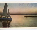 HA0KOA QSL 1958 Budapest Hungary Sunset on Lake Balaton  - $13.86