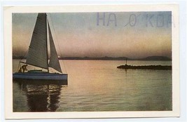 HA0KOA QSL 1958 Budapest Hungary Sunset on Lake Balaton  - £10.90 GBP