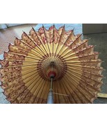 Vintage  Japanese Bamboo and Rice Paper Umbrella - $120.50 CAD