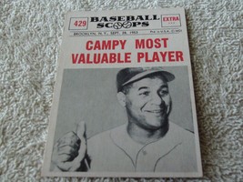 1961 Topps #429 Campy Mvp Baseball Scoops Near Mint / Mint Or Better - £35.76 GBP