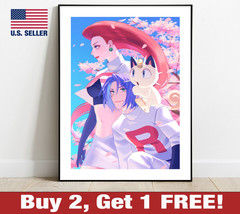 Pokemon Team Rocket Jessie James Poster 18&quot; x 24&quot; Print Anime Wall Art Meowth - £10.53 GBP