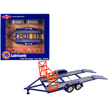 Tandem Car Trailer with Tire Rack Blue &quot;Union 76&quot; for 1/43 Scale Model Cars b... - £18.50 GBP