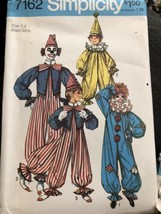 Vtg 1975 Simplicity Sewing Pattern 7162 Girls Boys 2-4 Clown Costume Pennywise - £9.55 GBP
