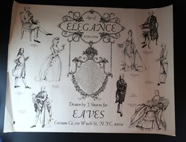 Vtg Eaves NYC Costume Co Plot &quot;Age Of Elegance&quot; Artist J. Stearns Epheme... - $39.99