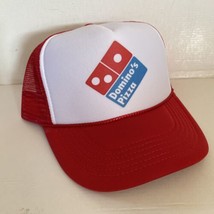 Vintage Dominos Pizza Hat Pizza Trucker Hat snapback Summer Red Beach Cap - $17.59