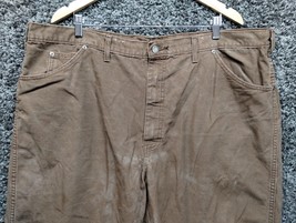 Dickies Canvas Utility Pocket Pants Men 44x32 Brown Casual Workwear - £18.03 GBP