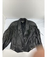 Vintage Outerwear By Phoenix Womens Jacket Western Black Leather Fringe ... - £42.79 GBP