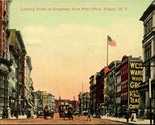 Vtg Postcard Albany New York NY Looking North On Broadway From Post Office - $5.31