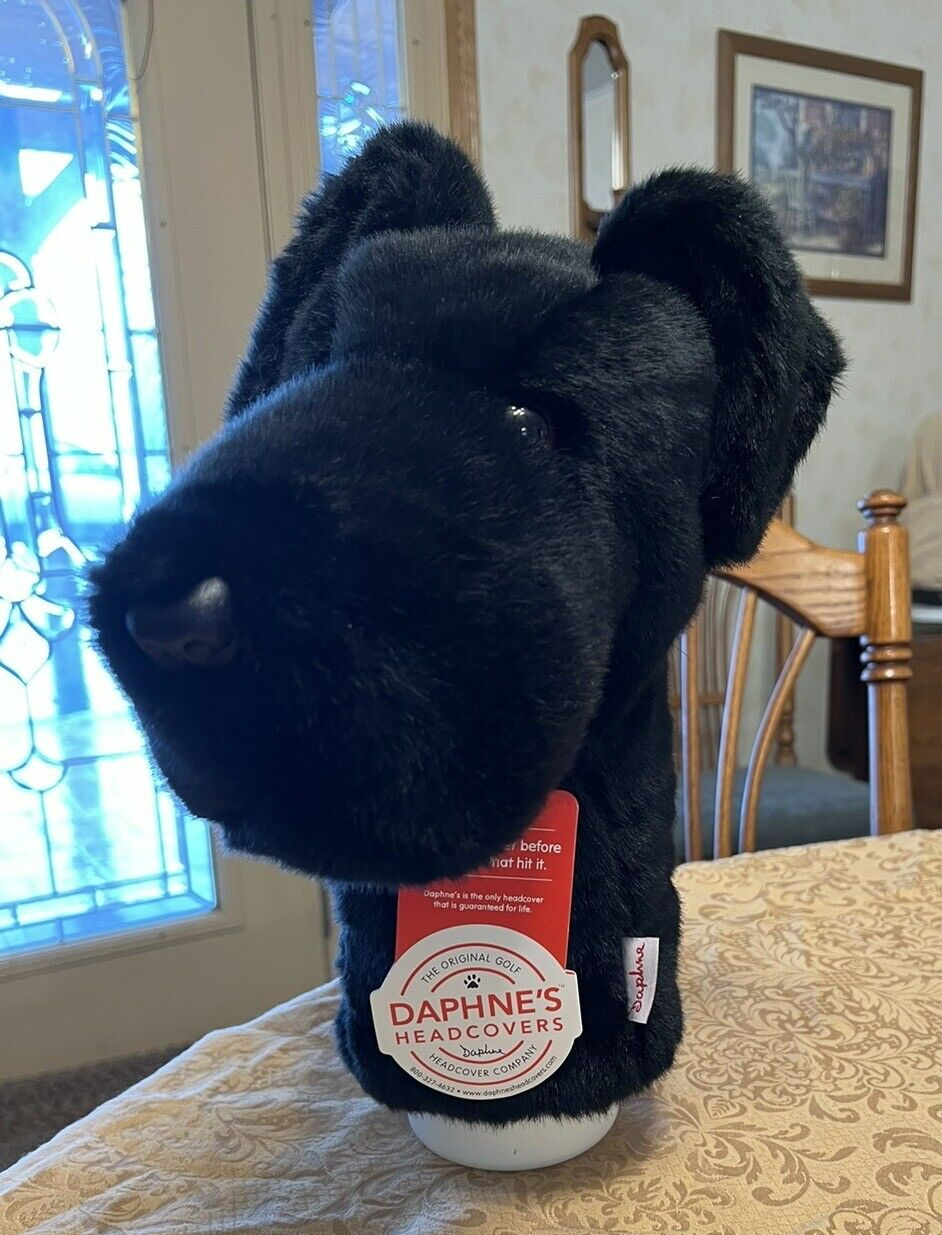 Daphne's Black lab Dog Plush Golf Club Head Cover NEW NOS  fun accessory - $27.67
