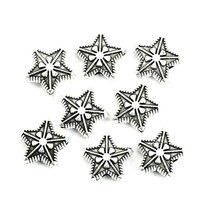 20 pcs Antiqued Tibetan Silver Fancy Star Solid Metal Bali Style Spacer Beads - £9.77 GBP