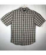 Carhartt Men&#39;s Medium Relaxed Fit Blue Checkered Short Sleeve Button Fro... - $25.79 CAD