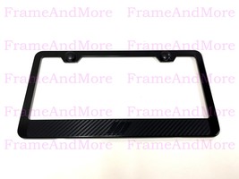 1 /// 3-Stripes Carbon Fiber Box Style Stainless Black Metal License Plate Frame - $14.06