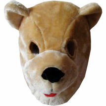 Light Brown Plush Bear Face Mask By Dress up America Purim Halloween - £13.44 GBP