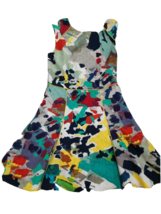 RACHEL ROY Sun Dress Fit &amp; Flare Sleeveless Low Back Cotton Silk Colorfu... - £14.92 GBP