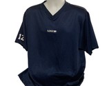 Vintage Nike Navy Mesh Center Swoosh Logo Mens XL T Shirt Embroidered - $13.20