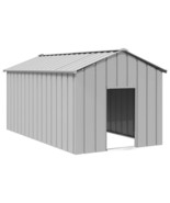 vidaXL Dog House Grey Galvanized Steel Large Sturdy Dog House - $7,908.34 MXN