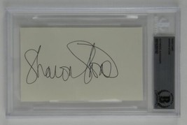 Sharon Stone Signed Slabbed 3x5 Index Card Cut Basic Instinct Autographe... - $98.99