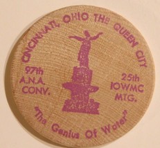 Vintage International Organization Wooden Nickel Cincinnati Ohio 1988 - £3.88 GBP