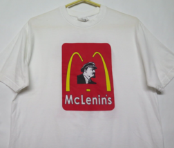 Vtg McLenins The Party Is Over Parody McDonald&#39;s SS 2 Sided Graphic T Shirt M L - £93.37 GBP