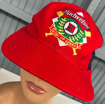 Budweiser King Of Beers Red VTG Snapback Baseball Hat Cap Made In USA - £10.01 GBP