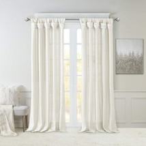 Madison Park Emilia Faux Silk Single Curtain With Privacy Lining, Diy, White - £28.23 GBP