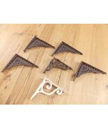 6 SMALL Shelf Brackets Cast Iron Welding Steampunk Metal Art  **READ DEF... - $496.57 MXN
